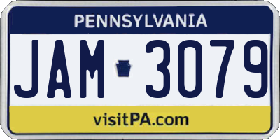 PA license plate JAM3079