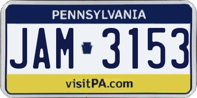 PA license plate JAM3153