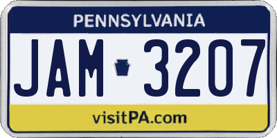 PA license plate JAM3207