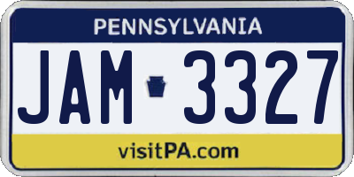 PA license plate JAM3327