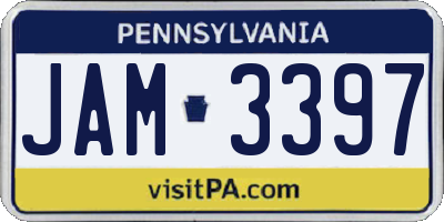 PA license plate JAM3397