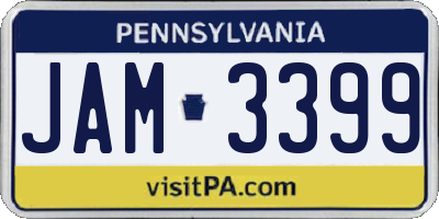 PA license plate JAM3399