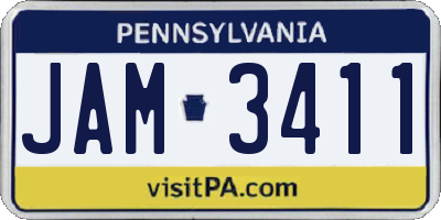 PA license plate JAM3411
