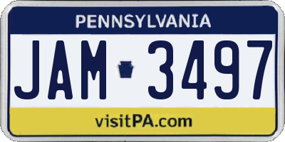 PA license plate JAM3497