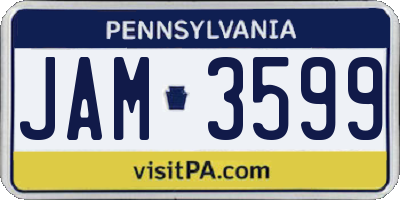 PA license plate JAM3599