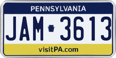 PA license plate JAM3613