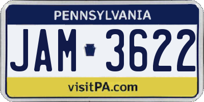PA license plate JAM3622