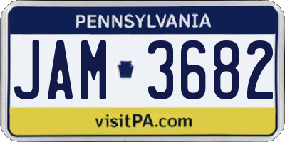 PA license plate JAM3682