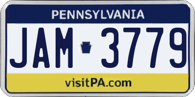 PA license plate JAM3779