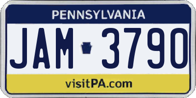 PA license plate JAM3790