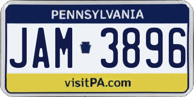 PA license plate JAM3896