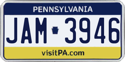 PA license plate JAM3946