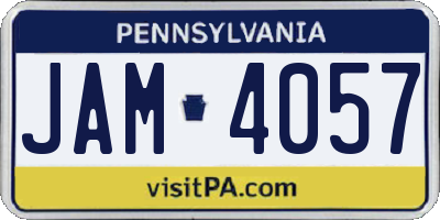 PA license plate JAM4057