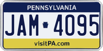 PA license plate JAM4095