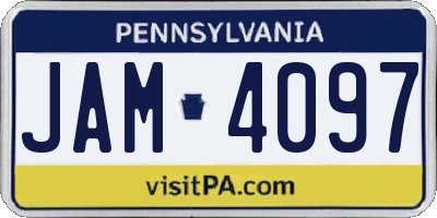 PA license plate JAM4097