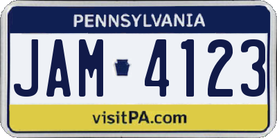 PA license plate JAM4123