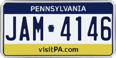 PA license plate JAM4146