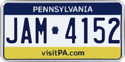 PA license plate JAM4152