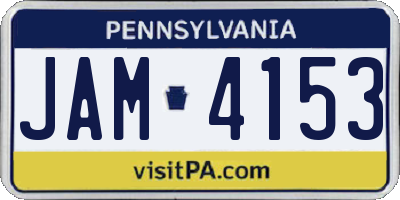PA license plate JAM4153