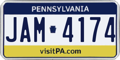 PA license plate JAM4174