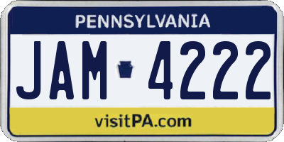 PA license plate JAM4222