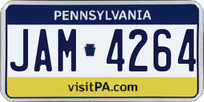 PA license plate JAM4264