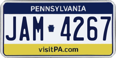 PA license plate JAM4267
