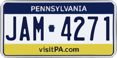 PA license plate JAM4271