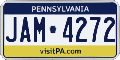 PA license plate JAM4272