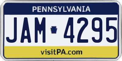 PA license plate JAM4295