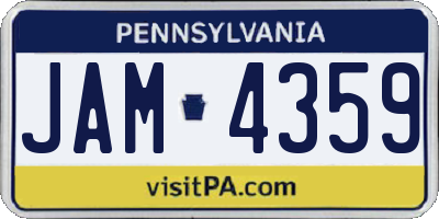 PA license plate JAM4359