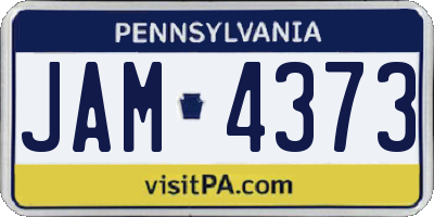 PA license plate JAM4373