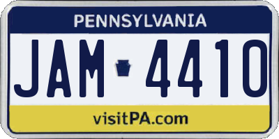 PA license plate JAM4410