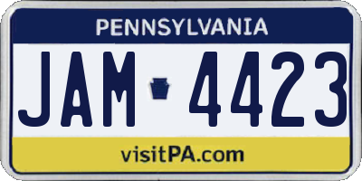 PA license plate JAM4423