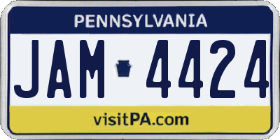 PA license plate JAM4424
