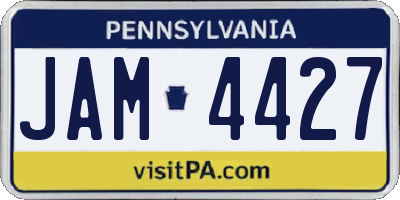 PA license plate JAM4427