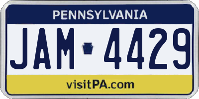 PA license plate JAM4429