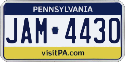 PA license plate JAM4430