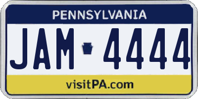 PA license plate JAM4444