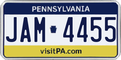 PA license plate JAM4455
