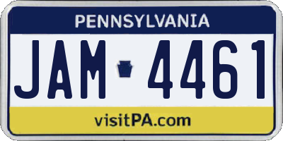 PA license plate JAM4461