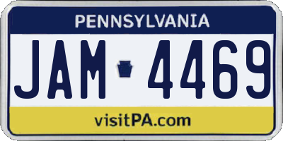 PA license plate JAM4469