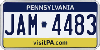 PA license plate JAM4483