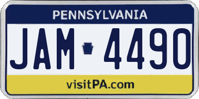 PA license plate JAM4490