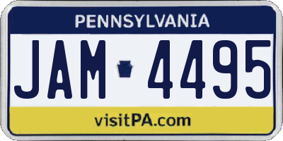 PA license plate JAM4495