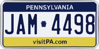 PA license plate JAM4498
