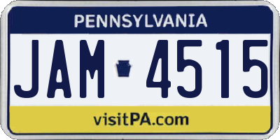 PA license plate JAM4515