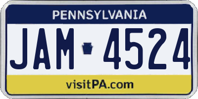 PA license plate JAM4524