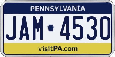 PA license plate JAM4530