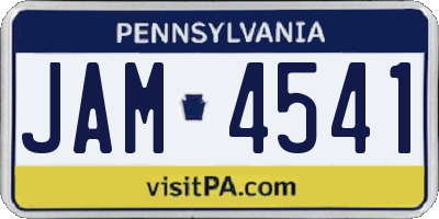 PA license plate JAM4541
